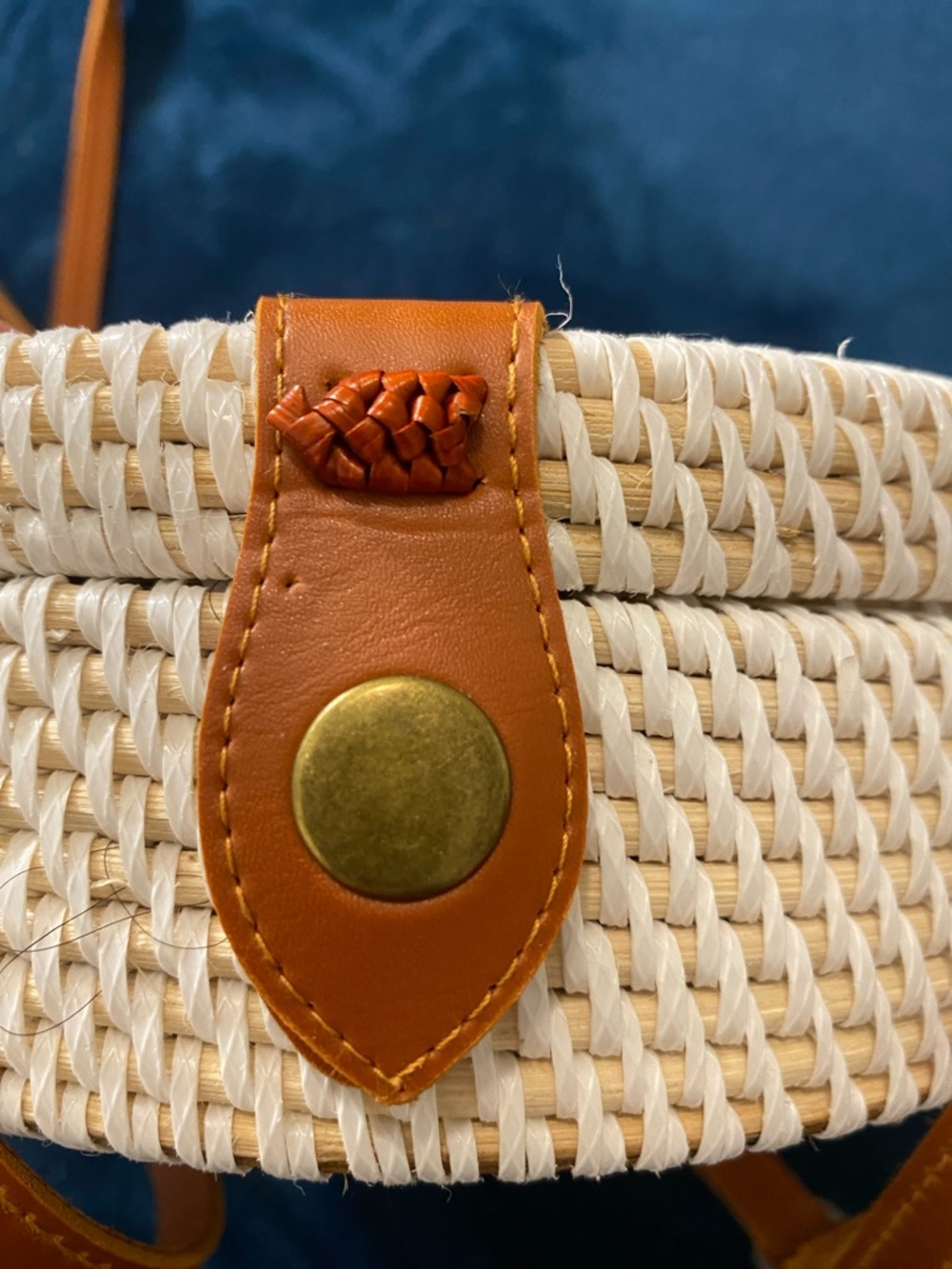 Round Woven Colourful Rattan Crossbody Bag - Made in Bali - Picture 6 of 10